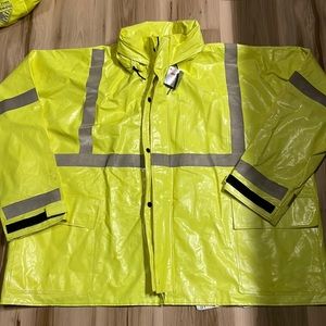 FR- reflective rain jacket- 3x nwt